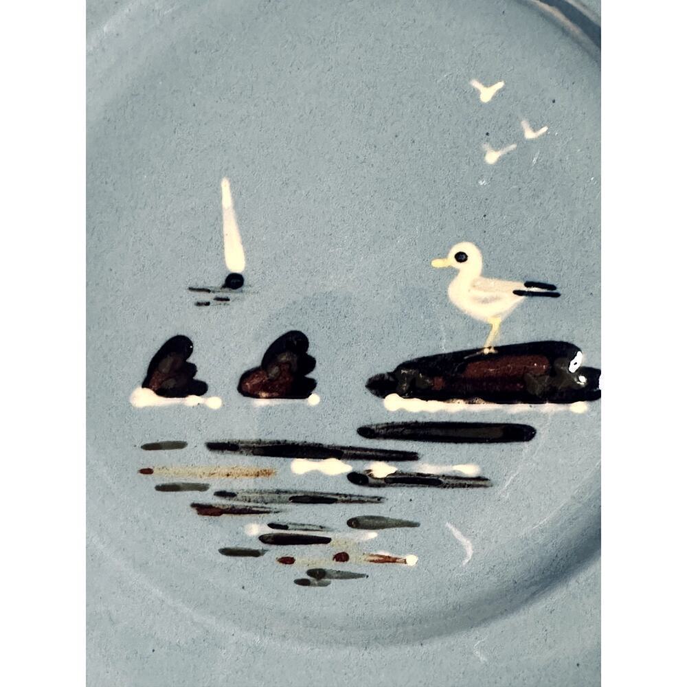 Babbacombe Torquay Devon Pottery Blue Seagull Ware 8" Plates-Set of 2 - Picture 3 of 6